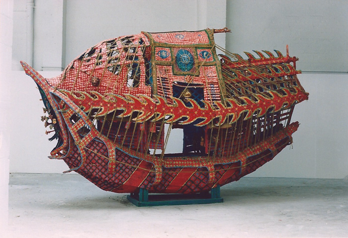 Ark Papier maché piece by Hew Locke