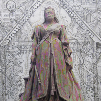 Ongoing series of large painted photographs