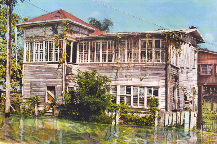 Painted photographs of buildings main